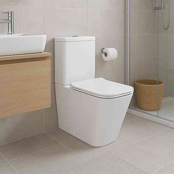 Унітаз-компакт Qtap Crow безобідковий із сидінням Soft-close QT05222170W Київ