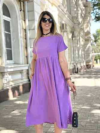 Літня сукня міді вільного крою "Ordinary" оптом | Батал Київ
