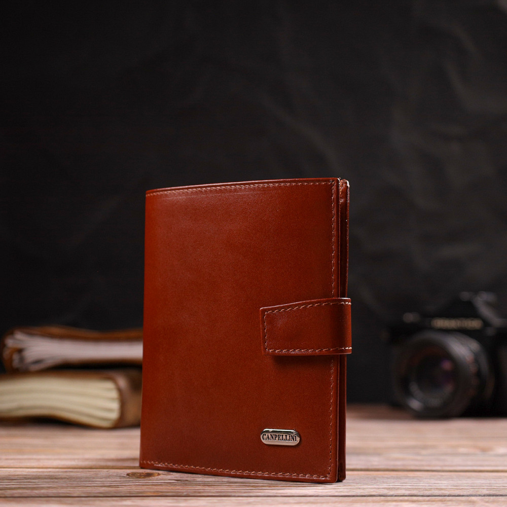 Привлекательный вертикальный мужской бумажник среднего размера из натуральной гладкой кожи CANPELLINI 21858 Киев - изображение 9