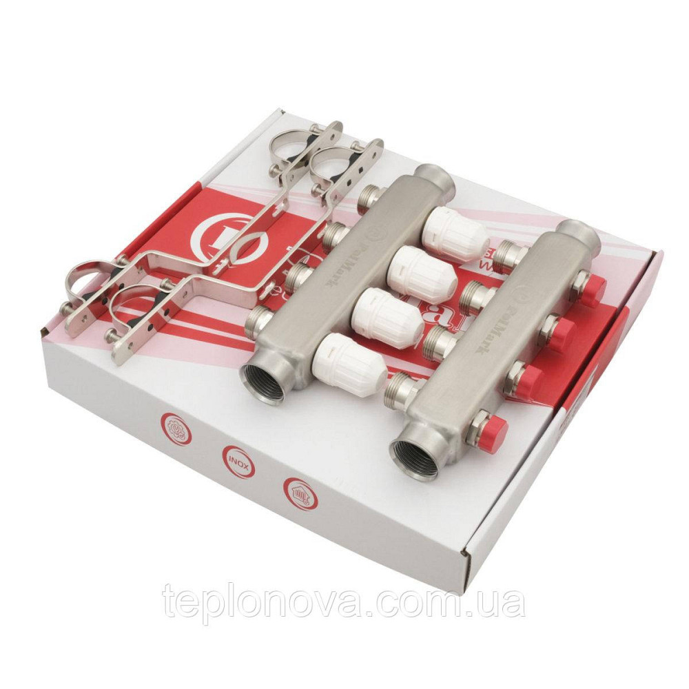 Коллектор нержавейка на 4 пары выходов  