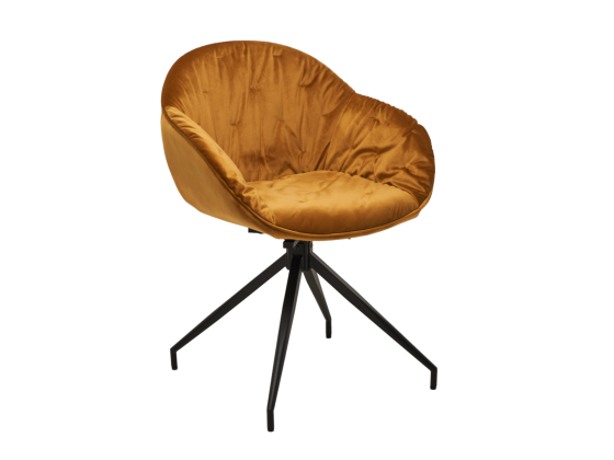 Стілець поворотний R-145 гірчичний + чорний Дніпро
