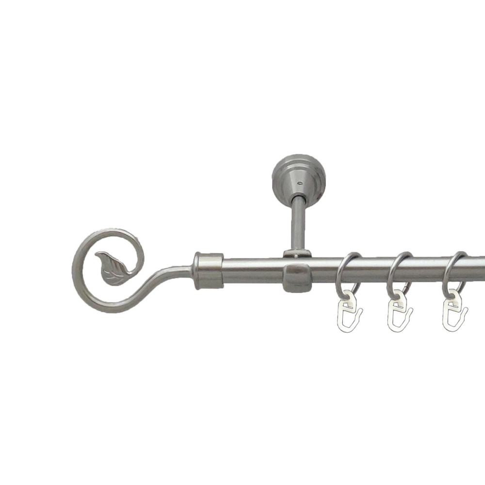 Карниз Orvit Лукка металевий однорядний відкритий Нержавіюча Сталь 16 мм 240 см (5503038) Львів - фото 1