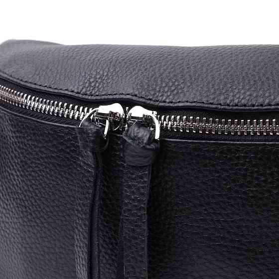 Шкіряна сумка для жінок у класичному кольорі через плече з міні гаманцем Чорна (Vintage) Київ