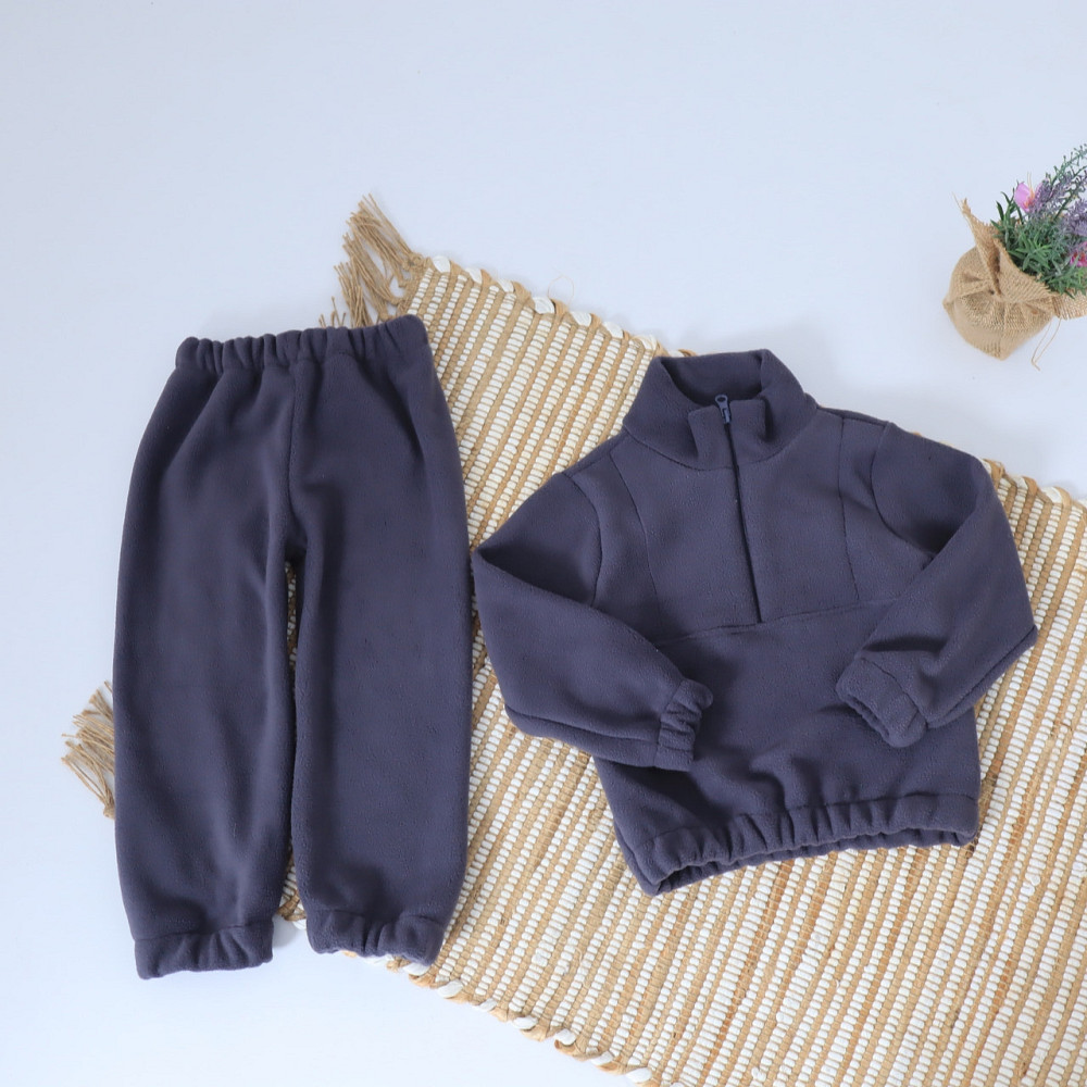 Детский теплый Флисовый термо костюм (толстовка + штаны) Темно-синий Каменец-Подольский - изображение 2