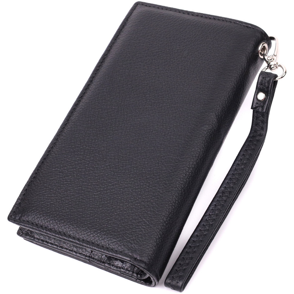 Вертикальный кошелек-клатч унисекс из натуральной кожи Черный (ST Leather) Киев - изображение 6