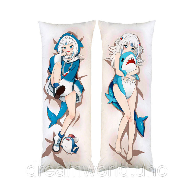 Подушка дакимакура Gawr Gura акула декоративная ростовая подушка для обнимания 40х120 Харьков - изображение 1