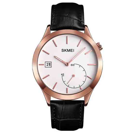 Чоловічий кварцовий годинник Skmei 1581 Prestige чорні з рожевим Вінниця