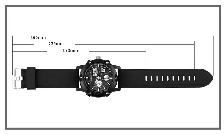 Мужские наручные классические часы Skmei 1757 Черный с белым Винница - изображение 10