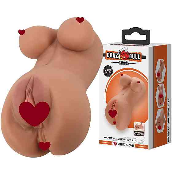 Мастурбатор CRAZY BULL HANNAH, Double-entry masturbator's realistic vagina or anus Sex Aura Київ