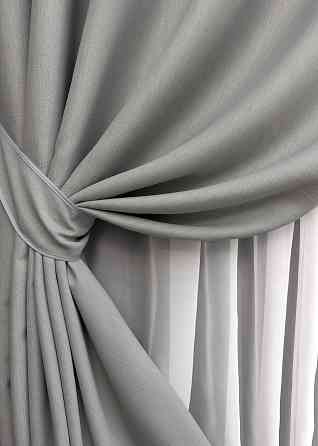 Комплект штор на люверсах VR-Textil Блэкаут двусторонний Scandi № 1900ш Серый 150х250 см 2 шт (37-0303) Киев