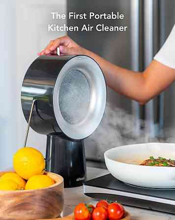 Кухонна витяжка Airhood Wired Чорний портативна безканальна 5 вугільних фільтрів нержавіючий масляний фільтр легке чищення Київ