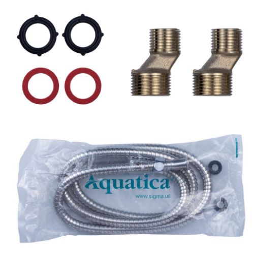 Змішувач HM d40мм для ванної гусак прямий 350мм дивертор вбудований картрідж Aquatica Житомир - фото 8