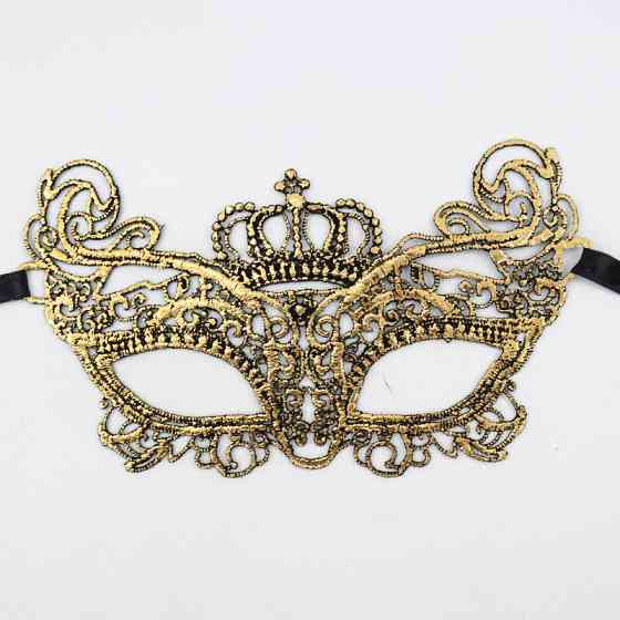 Венеціанська маска ажурна Корона one size золотистий Київ