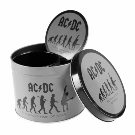 Круглая в жестяной банке AC/DC (THE EVOLUTION OF ROCK) Ровно