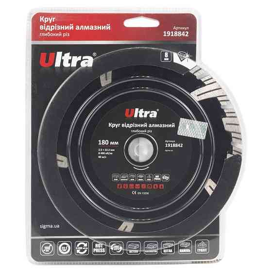 Коло відрізне алмазне Глибокий різ Ø180×22.2мм ULTRA (1918842) Рівне