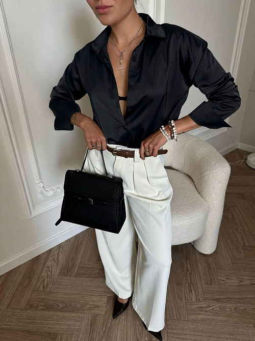 Жіноча стильна базова сорочка із шовку шовк армані Одеса - фото 3