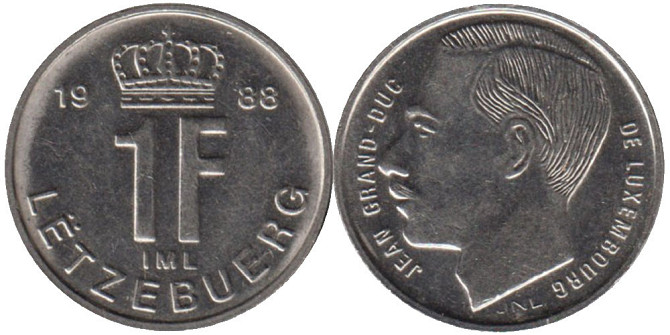 Монета 1 франк. 1988 год, Люксембург. Полтава - изображение 1