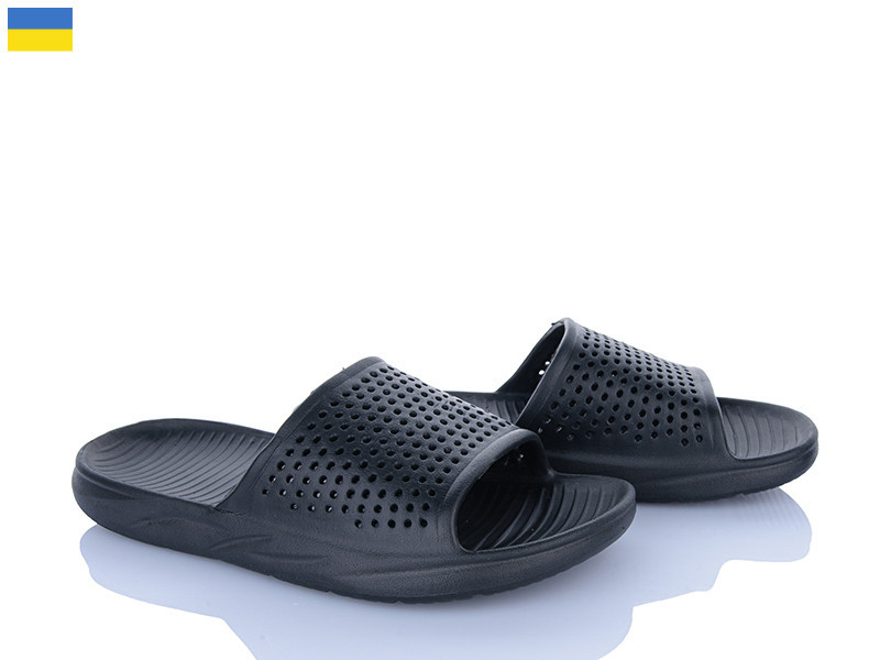 Чоловічі шльопанці чорні з дірочками для вентиляції, зручні, тримають форму перфорованого верх Новинка 42/43 Одеса - фото 2