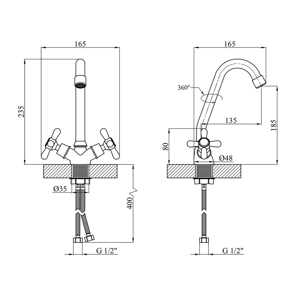 Змішувач для кухні Kroner KRP Royce - C030 (CV029049) Київ - фото 2