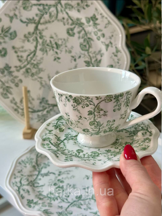 Чашка з блюдцем порцеляна вінтажний стиль Olens "Мейстер" 190 мл 102-1448 Київ