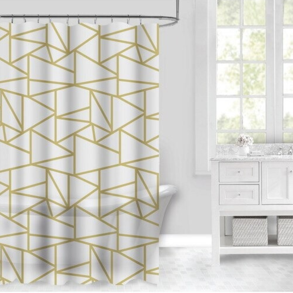 Штора для ванной и душа 180x180 см водоотталкивающая,шторка для душевой с пластиковыми крючками,прозрачная Каменец-Подольский - изображение 1