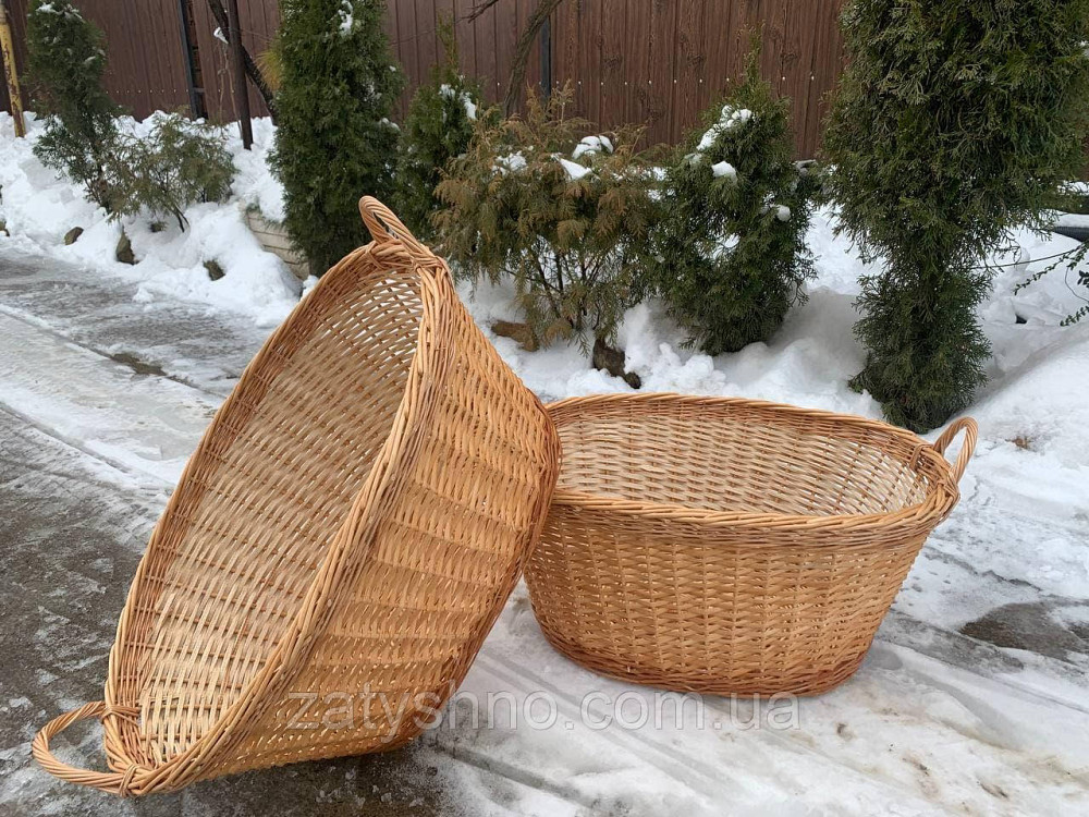 Большая плетеная корзина с ручками Киев - изображение 5