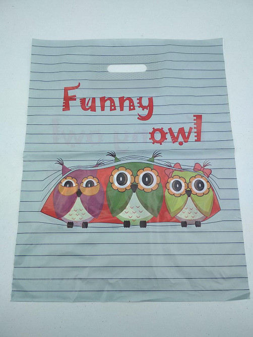 Пакет із прорізною ручкою (40*50)" Дитячий світ "Трі Совоньки" Леомі (50 шт.) Харків - фото 1