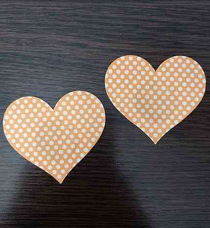 Стікіні на груди Сердечка 8 см помаранчевий Київ