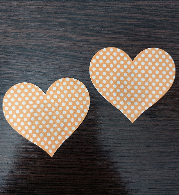 Стікіні на груди Сердечка 8 см помаранчевий Київ - фото 1