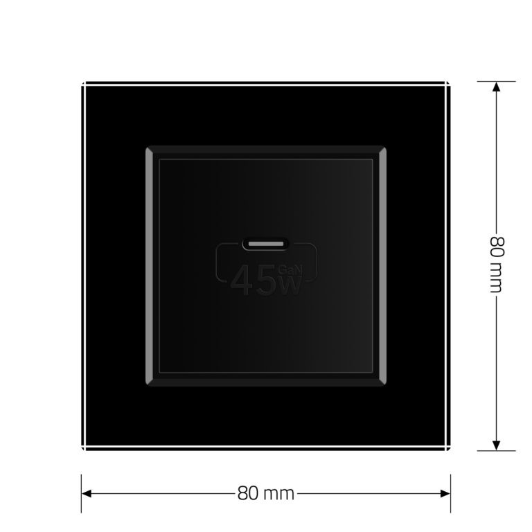 LIVOLO Розетка USB Type-C з Power Delivery 45W LIVOLO чорна матова скло Коломия - фото 10