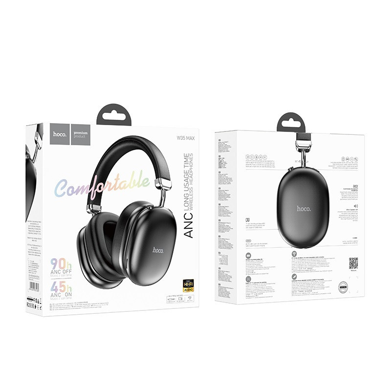 Беспроводные накладные наушники HOCO W35 Max Auspicious ANC noise reduction BT headphones Black Одесса - изображение 2