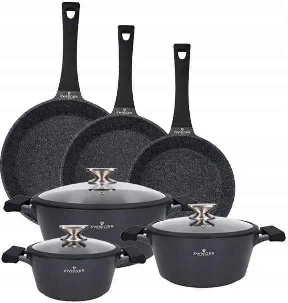 Zwieger Black Stone Zestaw 3 Garnków Z Pokrywkami Сковорідки 20/24/28cm (ZWBS33) Киев - изображение 1