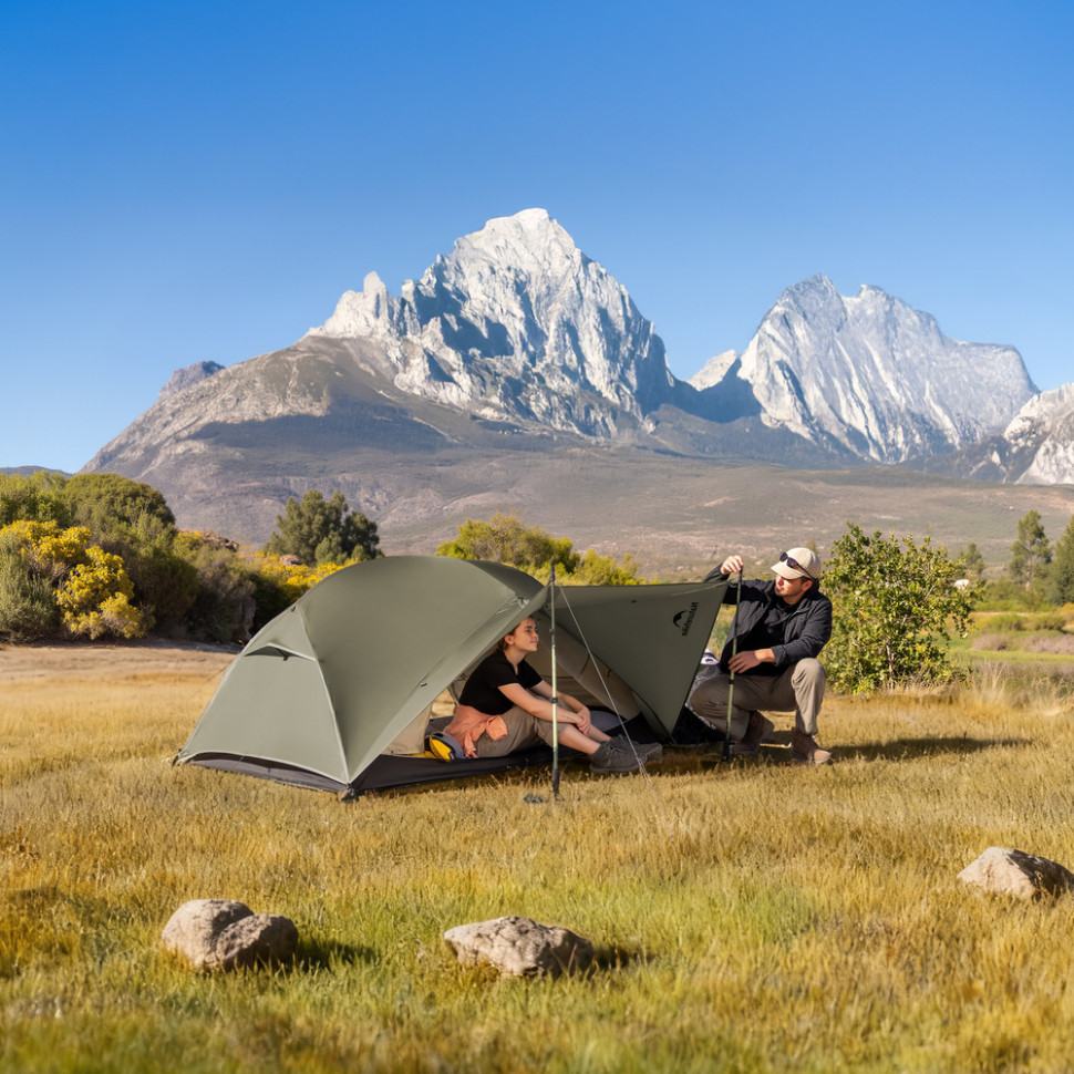 Палатка сверхлегкая двухместная Naturehike Mongar Hiking Tent Pro CNK2550WS037, 20D, зеленый Киев - изображение 6