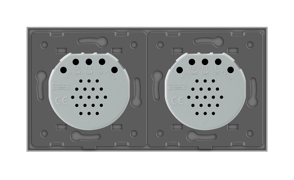 LIVOLO Розумний сенсорний прохідний/перехресний вимикач 2 сенсора (1-1) Livolo сірий скло (VL-C Коломия - фото 6