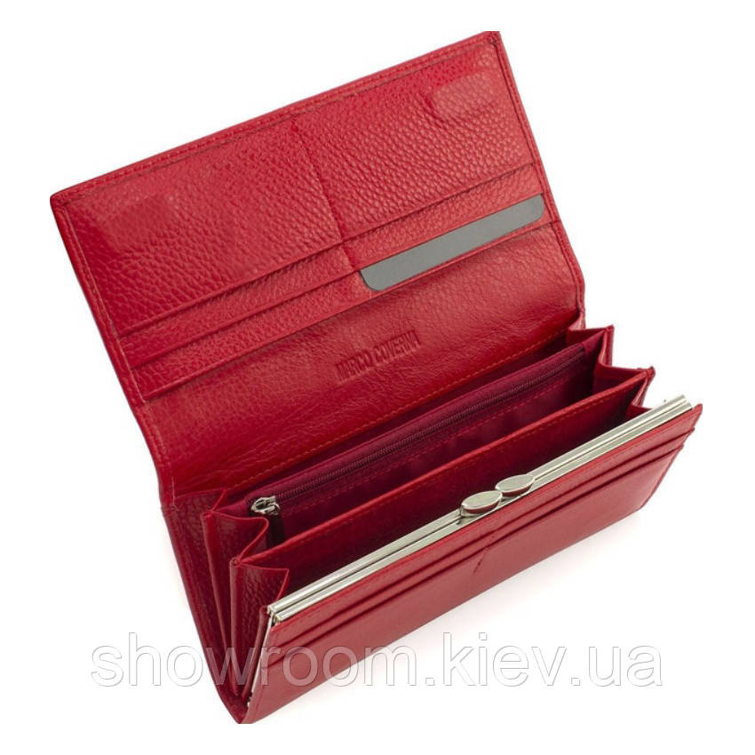 Жіночий шкіряний зручний гаманець Marco Coverna (051) червоний Київ - фото 7