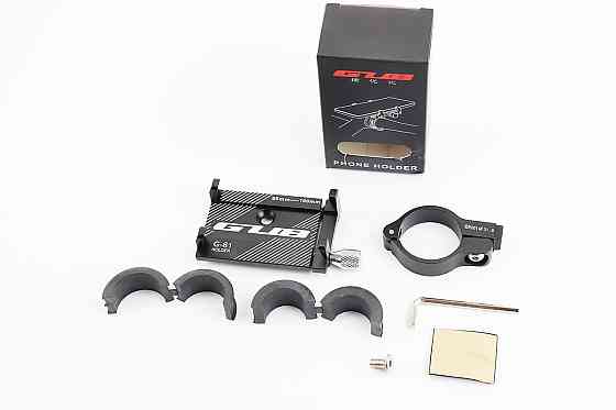 Тримач телефону на кермо алюмінієвий, ширина 55-100мм регульована, чорний G-81 Київ