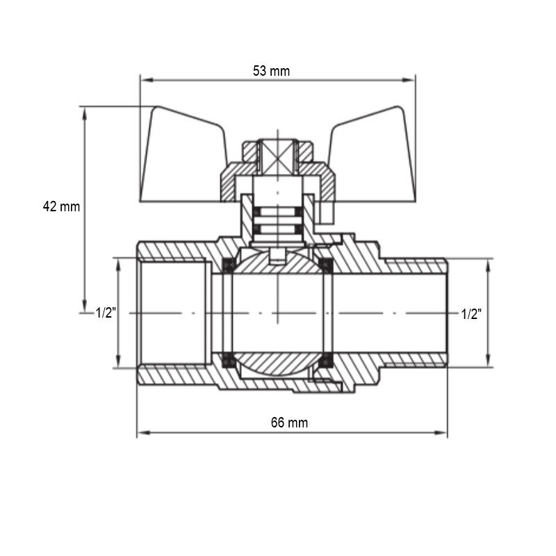 Кран кульовий Koer KG.208 - 1/2" FM ГШМ (газ) (KR4963)   ( 27220 ) Харків - фото 3