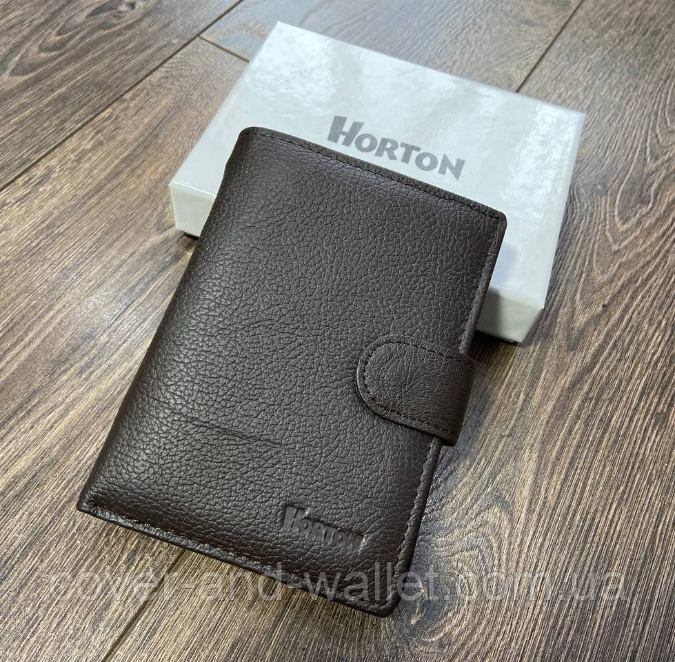 Чоловічий шкіряний гаманець для купюр і документів Horton Київ - фото 7