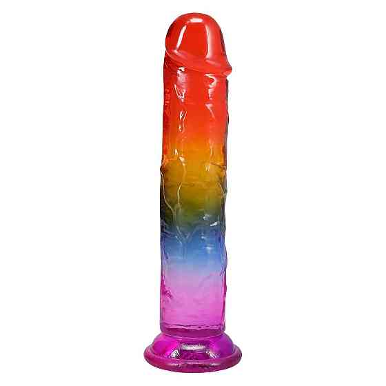 Дилдо Doc Johnson Crystal Jellies - 8.5 Inch Сlassic Dong - Rainbow Sex Aura Киев