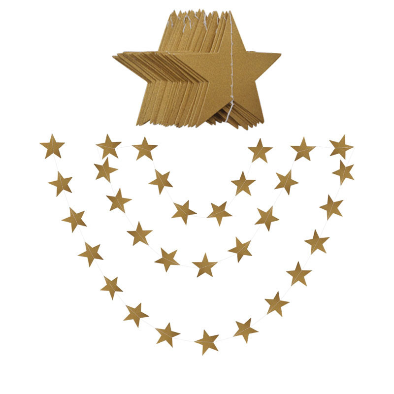 Гирлянда Звездочки на нитке матовые 4 м на 7 см золотистый Киев - изображение 1