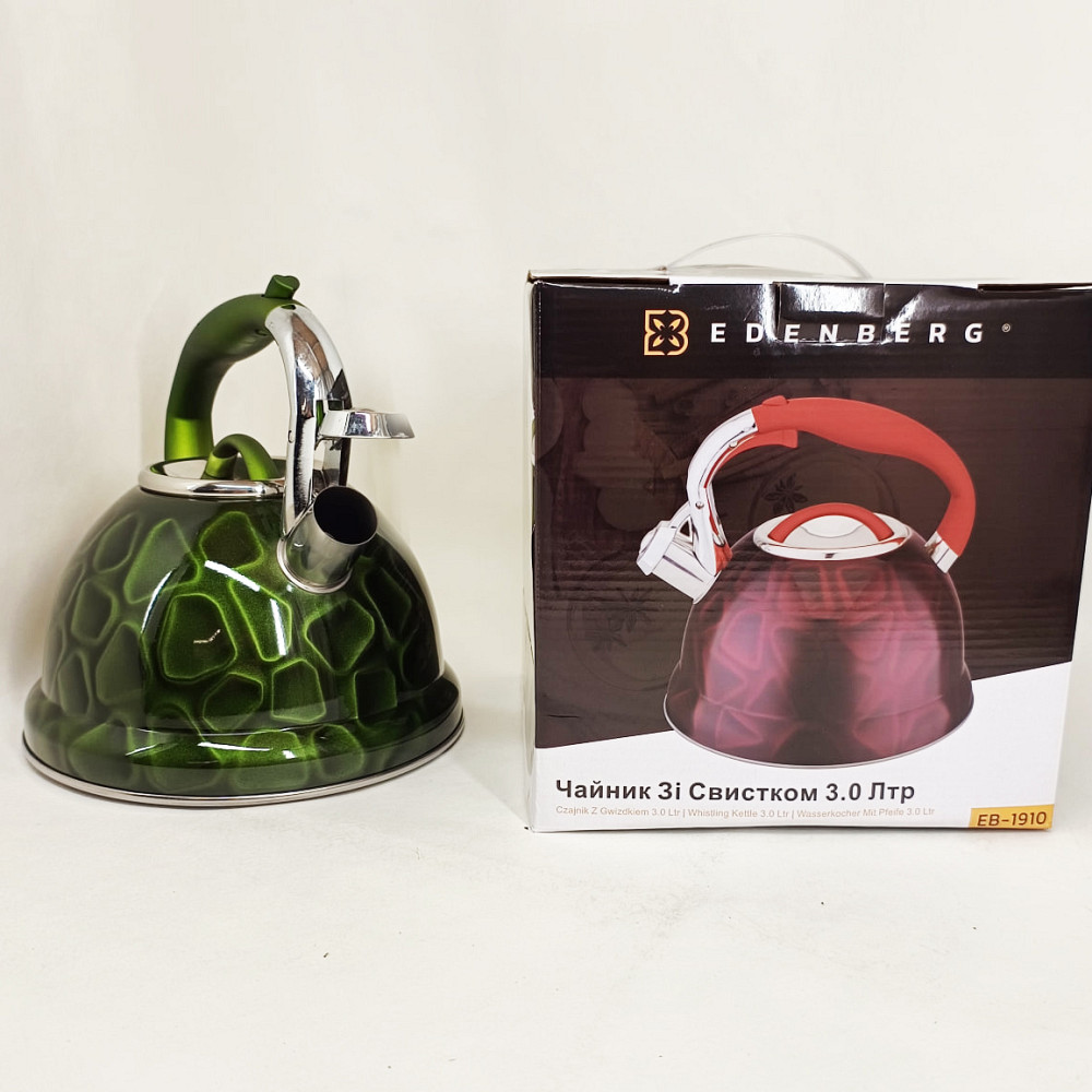 Міцний чайник зі свистком для кухні Edenberg, Практичний чайник для газової плити DY-84 Івано-Франківськ - фото 7