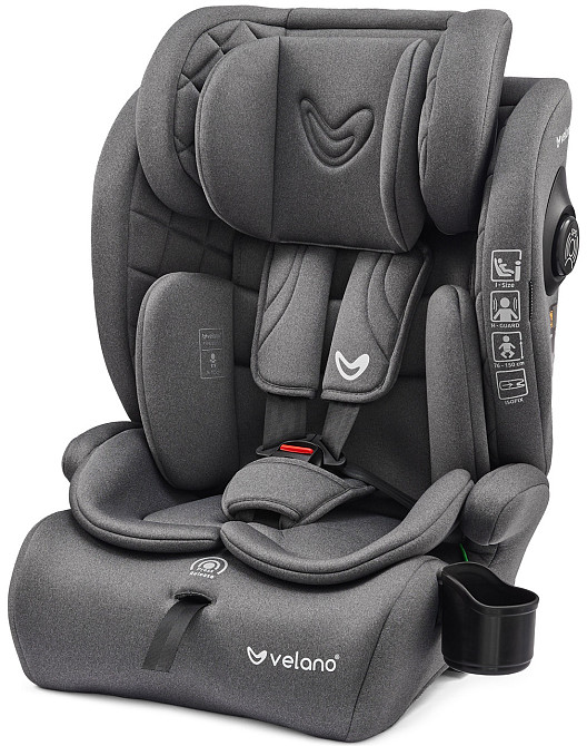 Автокрісло VELANO Flexo i-Size 76–150 см, ISOFIX + Top Tether/ремінь, grey Київ - фото 1