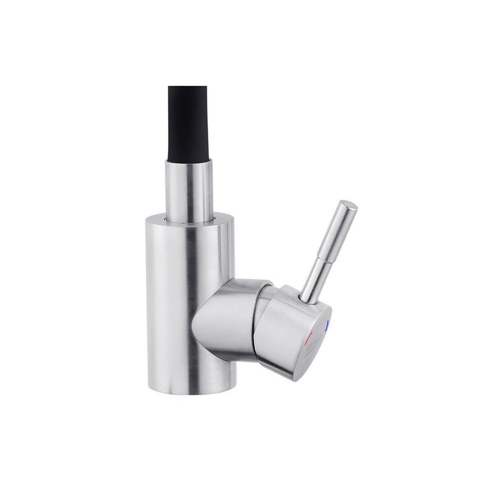 Змішувач для кухні з гнучким виливом Kroner KRP Edelstahl Klassisch - ESG035BLK сатин/чорний Київ - фото 6