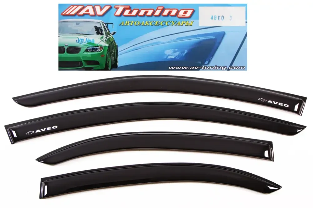 Вітрики на двері Aveo III AV Tuning самоклеющ. (4 шт.) Вінниця - фото 1