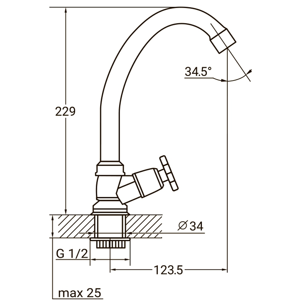 AQUATICA Смеситель QN 1/2" монокран на гайке (КРАТНО 2шт) AQUATICA QN-1G158C (9786600) Коломыя - изображение 2
