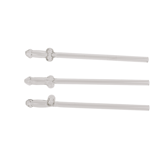 Стеклянные трубочки Glass Drinking Straw Willy (в наборі 4 трубочки та щіточка) Sex Aura Киев
