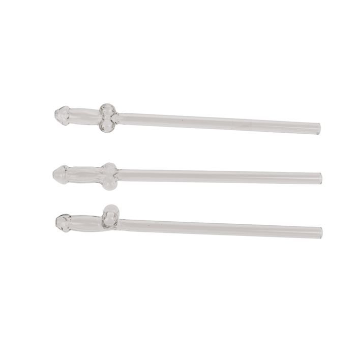 Стеклянные трубочки Glass Drinking Straw Willy (в наборі 4 трубочки та щіточка) Sex Aura Киев - изображение 3