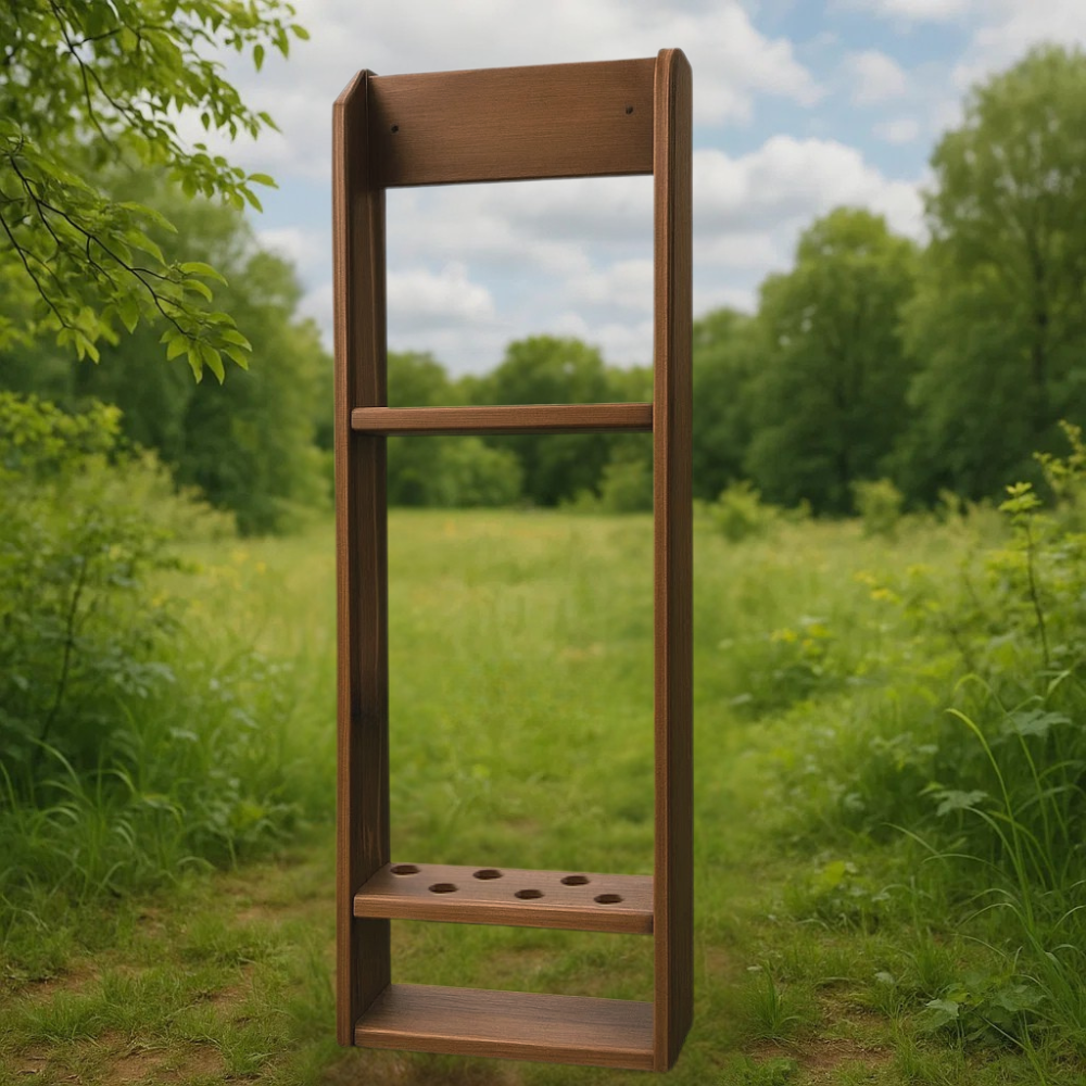 Підставка для шампурів на 6 штук дерев'яна тримач для зберігання шампурів з дерева 69 х 20 х 7 см Кам'янець-Подільський - фото 1