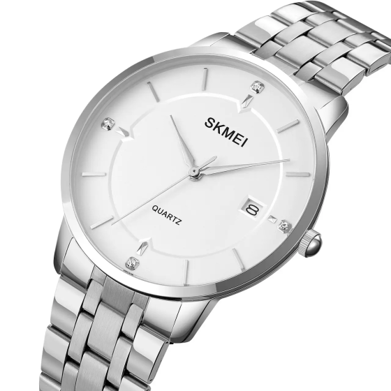 Чоловічий класичний годинник на браслеті Skmei 1801S (Сріблястий) Вінниця