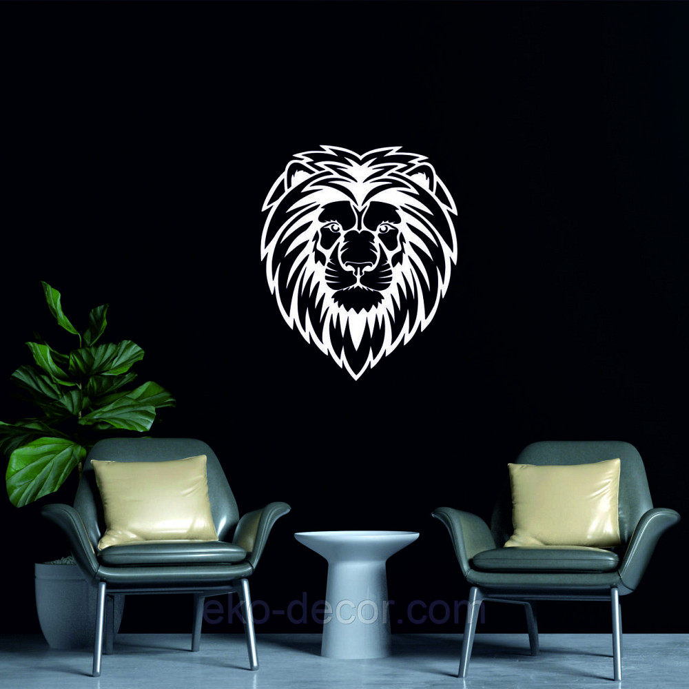 Декоративное настенное Панно «Лев» Декор на стену 50*42 см, Белый Киев - изображение 5